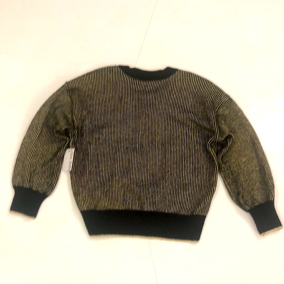 Nine West XXL Sweater Black Gold Stripe V-neck Long Sleeve Brand New Condition - Picture 7 of 8